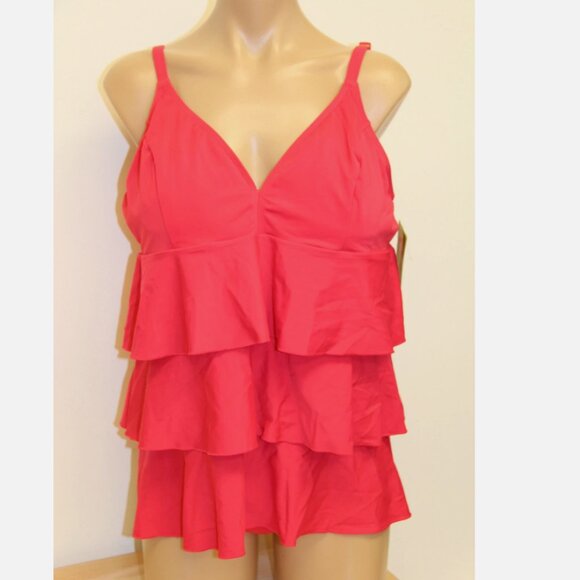 New Fit 4u Swimsuit Tankini 2 pc set Sz 22W New Rouge - Picture 1 of 4